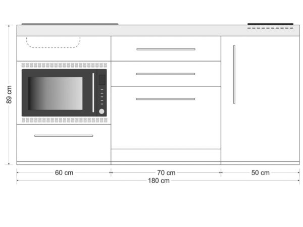 Abmessungen Stengel Miniküche Premiumline mit Kühlschrank