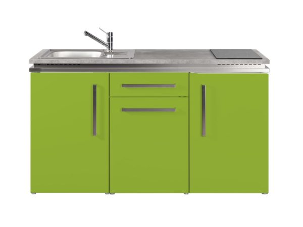 Stengel Designline Küche grün mit Kühlschrank
