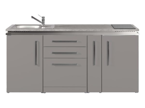 Stengel Singleküche grau MDGS 180A mit Kühlschrank