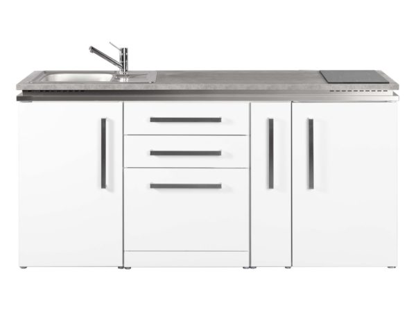 Küche weiß Stengel mit Kühlschrank MDGS 180A Designline