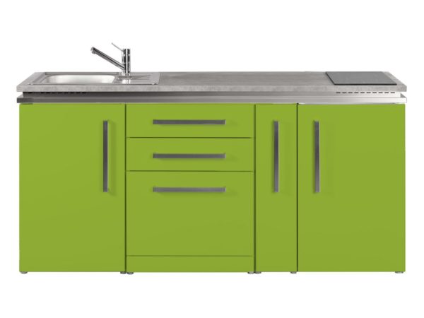 Küche grün Stengel MDGS 180 A mit Kühlschrank
