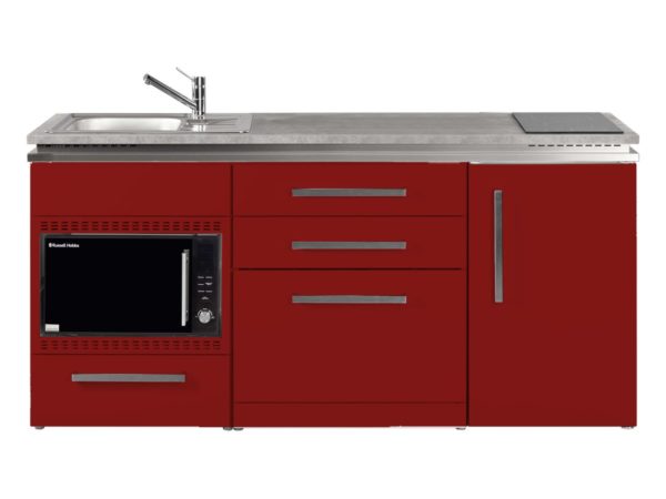 Küche Stengel rot MDGSMOS 180 mit Kühlschrank Designline