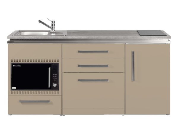 Pantryküche Stengel MDGSMOS 180 sand mit Kühlschrank Designline