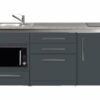 Singleküche MDGSMOS 180 grau mit Kühlschrank Designline