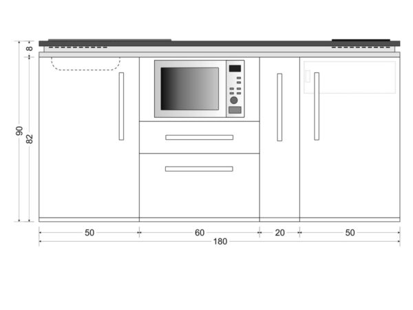 Abmessungen Designline Küche MDM 180 A