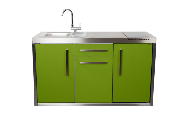 Stengel Küche grün aus Metall Schublade links